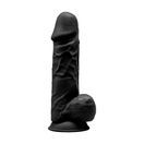 SilexD 8.5 inch Realistic Silicone Dual Density Girthy Dildo with Suction Cup with Balls Black additional 1