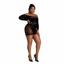Moonlight Off the Shoulder Black Mini Dress Plus Size additional 1