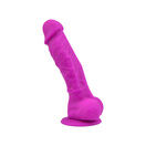 Loving Joy 7 Inch Realistic Silicone Dildo with Suction Cup and Balls Purple additional 3
