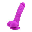 Loving Joy 8 Inch Realistic Silicone Dildo with Suction Cup and Balls Purple additional 2