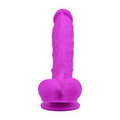 Loving Joy 8 Inch Realistic Silicone Dildo with Suction Cup and Balls Purple additional 3