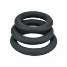 Loving Joy Thick Silicone Cock Rings 3 Pack Grey additional 1