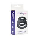 Loving Joy Thick Silicone Cock Rings 3 Pack Grey additional 5
