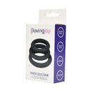 Loving Joy Thick Silicone Cock Rings 3 Pack Grey additional 6