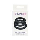 Loving Joy Thick Silicone Cock Rings 3 Pack Grey additional 4