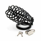 Rimba Black Metal Male Chastity Device With Padlock additional 3