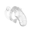 Shots Toys Man Cage 10  Male 3.5 Inch Clear Chastity Cage With Anal Plug additional 1