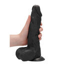 Shots Toys RealRock 9 Inch Dong With Testicles Black additional 3
