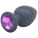 Large Black Jewelled Silicone Butt Plug additional 1