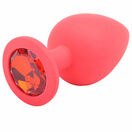 Large Red Jewelled Silicone Butt Plug additional 1