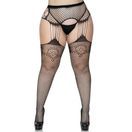 Leg Avenue Lace Top Net Suspender Tights Plus Size additional 1