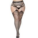 Leg Avenue Lace Top Net Suspender Tights Plus Size additional 4