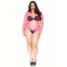 Leg Avenue Long Sleeved Industrial Net Top Neon Pink Plus Size additional 2