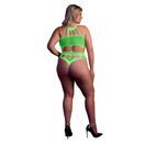Cut Out Thong Bodysuit Neon Green Plus Size additional 3
