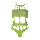 Cut Out Thong Bodysuit Neon Green Plus Size additional 6