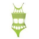 Cut Out Thong Bodysuit Neon Green Plus Size additional 7