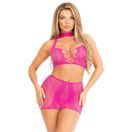 Leg Avenue Halter Crop Top and Mini Skirt Pink additional 1