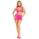 Leg Avenue Halter Crop Top and Mini Skirt Pink additional 4