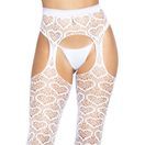 Leg Avenue Heart Net Suspender Tights White additional 6