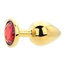 Toosh Gold Metal Butt Plug Large Red Stone additional 4