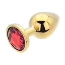 Toosh Gold Metal Butt Plug Large Red Stone additional 5