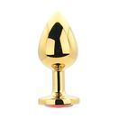 Toosh Gold Metal Butt Plug Large Red Stone additional 2