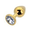 Toosh Gold Metal Butt Plug Medium Clear Stone additional 7