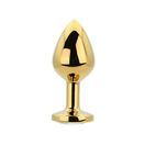 Toosh Gold Metal Butt Plug Medium Clear Stone additional 3