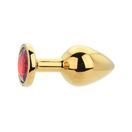 Toosh Gold Metal Butt Plug Medium Red Stone additional 6