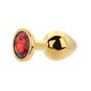 Toosh Gold Metal Butt Plug Medium Red Stone additional 7
