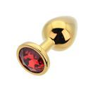 Toosh Gold Metal Butt Plug Medium Red Stone additional 8