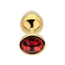Toosh Gold Metal Butt Plug Medium Red Stone additional 9