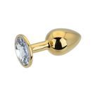 Toosh Gold Metal Butt Plug Small Clear Stone additional 6