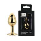 Toosh Gold Metal Butt Plug Small Clear Stone additional 2