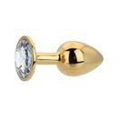 Toosh Gold Metal Butt Plug Small Clear Stone additional 5