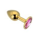Toosh Gold Metal Butt Plug Small Pink Stone additional 7