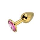 Toosh Gold Metal Butt Plug Small Pink Stone additional 5