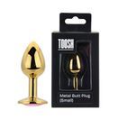 Toosh Gold Metal Butt Plug Small Pink Stone additional 2