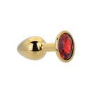 Toosh Gold Metal Butt Plug Small Red Stone additional 6