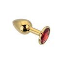 Toosh Gold Metal Butt Plug Small Red Stone additional 5