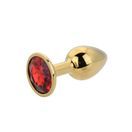 Toosh Gold Metal Butt Plug Small Red Stone additional 4