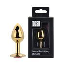 Toosh Gold Metal Butt Plug Small Red Stone additional 1