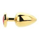 Toosh Heart Shaped Gold Butt Plug with Red Stone Large additional 3