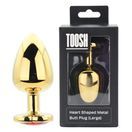 Toosh Heart Shaped Gold Butt Plug with Red Stone Large additional 1