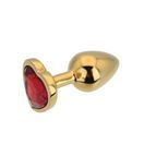 Toosh Heart Shaped Gold Butt Plug with Red Stone Small additional 6