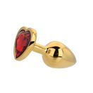 Toosh Heart Shaped Gold Butt Plug with Red Stone Small additional 5