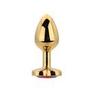Toosh Heart Shaped Gold Butt Plug with Red Stone Small additional 3