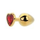 Toosh Heart Shaped Gold with Red Stone Medium additional 2