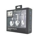 Toosh Metal Butt Plug Silver Set of 3 Clear Stone additional 2