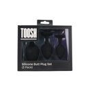 Toosh Silicone Butt Plug Black Set of 3 Clear Stone additional 4